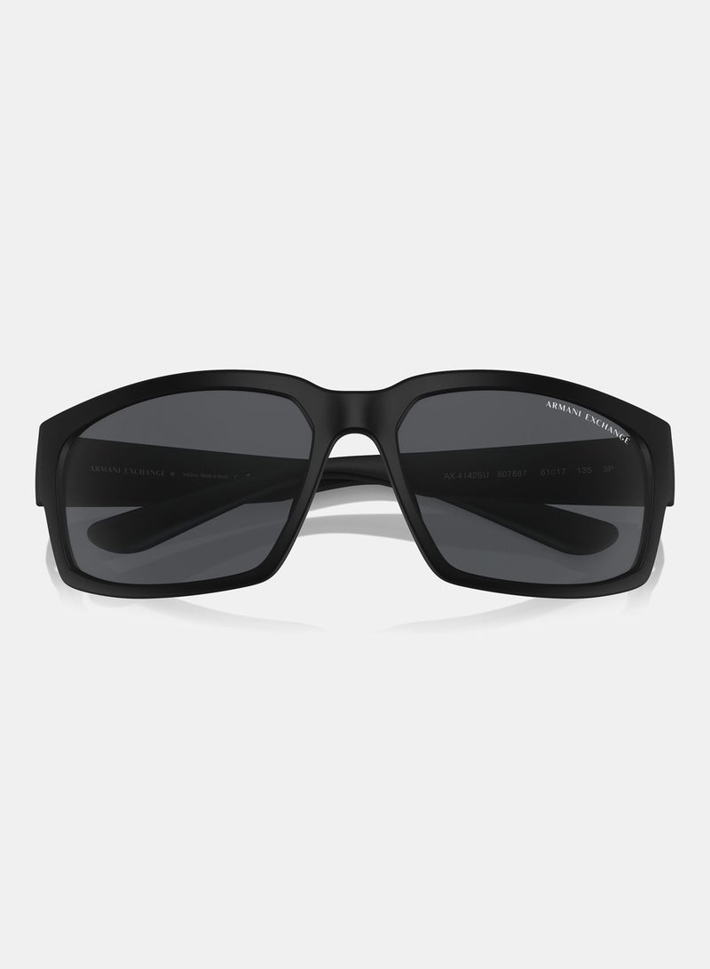 Armani Exchange Full Rimmed Rectangular Sunglasses 0AX4142SU 61 807887 - Image 4